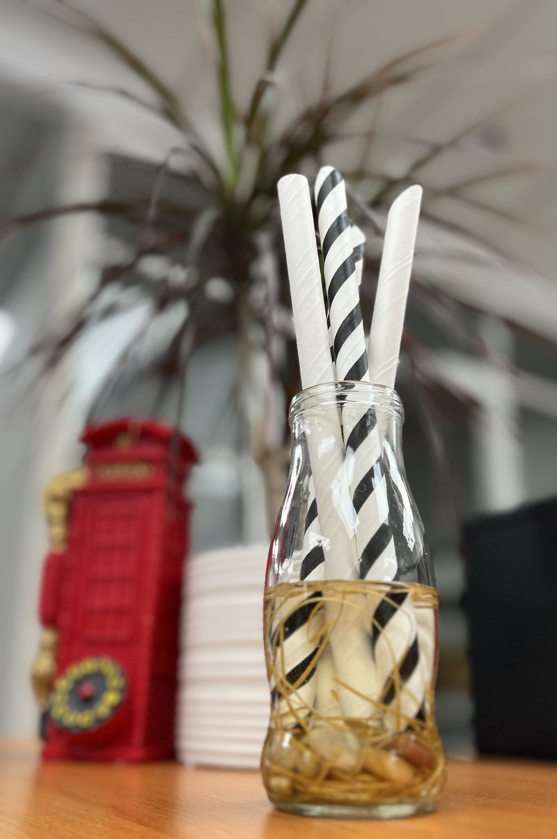 Bubble Tea Paper Straws | Unwrapped | 100% Biodegradable | 12mm x 8.5" | MADE IN CANADA